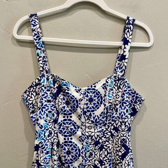NWT Avec Les Filles Sweetheart Neck Stretch Cotton Mini Sundress - Size: 8 - Picture 8 of 12